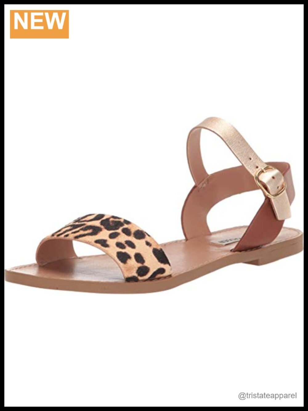 Steve Madden Donddi Leather Sandal Adjustable Ankle Strap Flat Casual